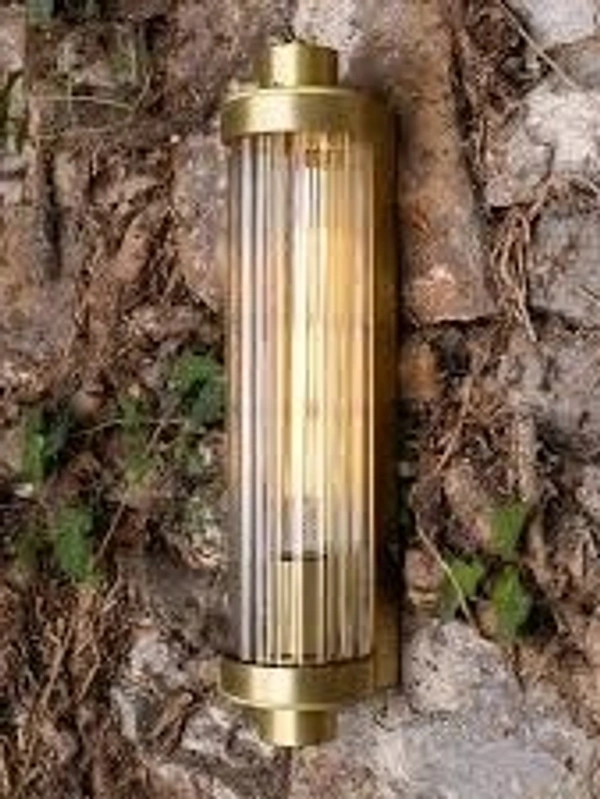 Gold Metal With Long Glass Tube Wall Light - Geebung