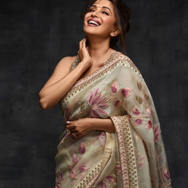 Soft Pure Khadi Organza Saree - cream , 6.6 mtrs