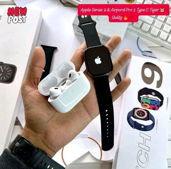 SERIES -9  AMOLED Display + AIRPODS Pro White & Free Case Cover