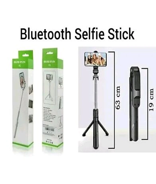 Selfie Stick R1 with Bluetooth Remote, Tripod with Bluetooth Remote, Mobile Selfie Stand Multifunctional Selfie Stick Tripod Stand Compatible with All Smartphones