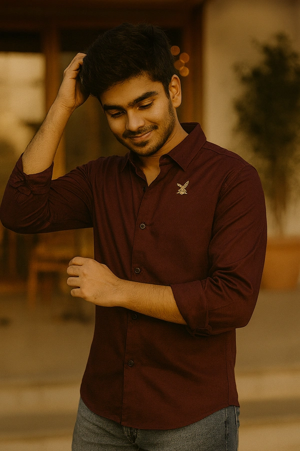 BACHELLERY SHIRT-NEW000000185 - SMALL, WINE