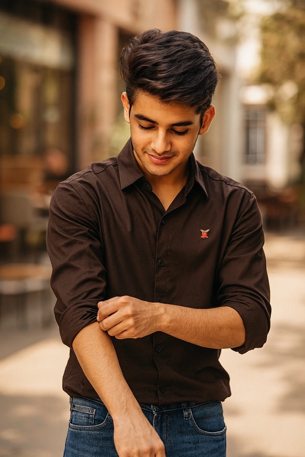 BACHELLERY SHIRT-NEW000000197 - SMALL, COFFEE