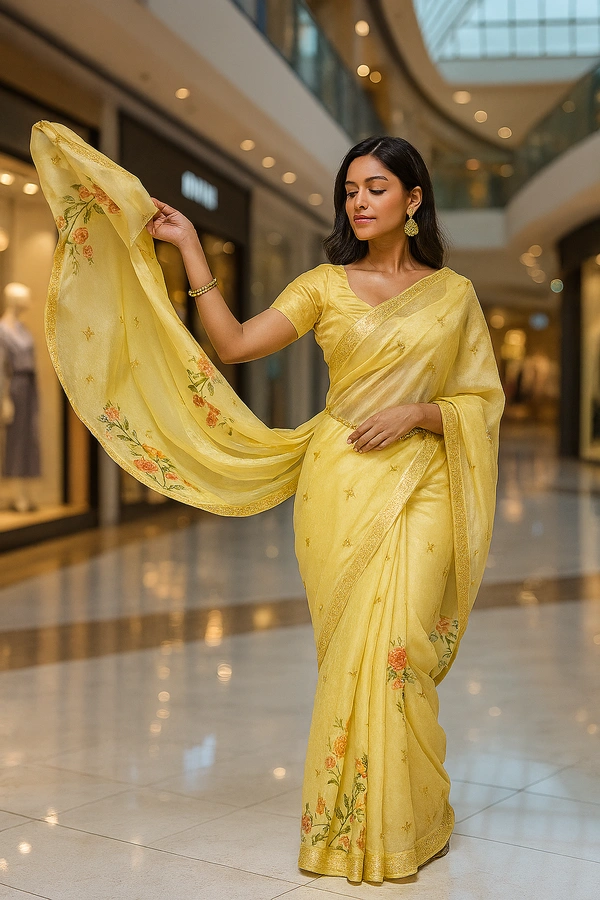 T AND M Fancy Saree-sku-200005299