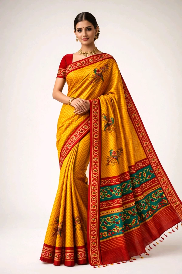 Meena Cotton Saree-Sku-300001236