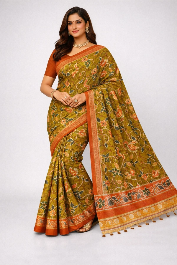 K-FAB COTTON SAREE-SKU-300001244