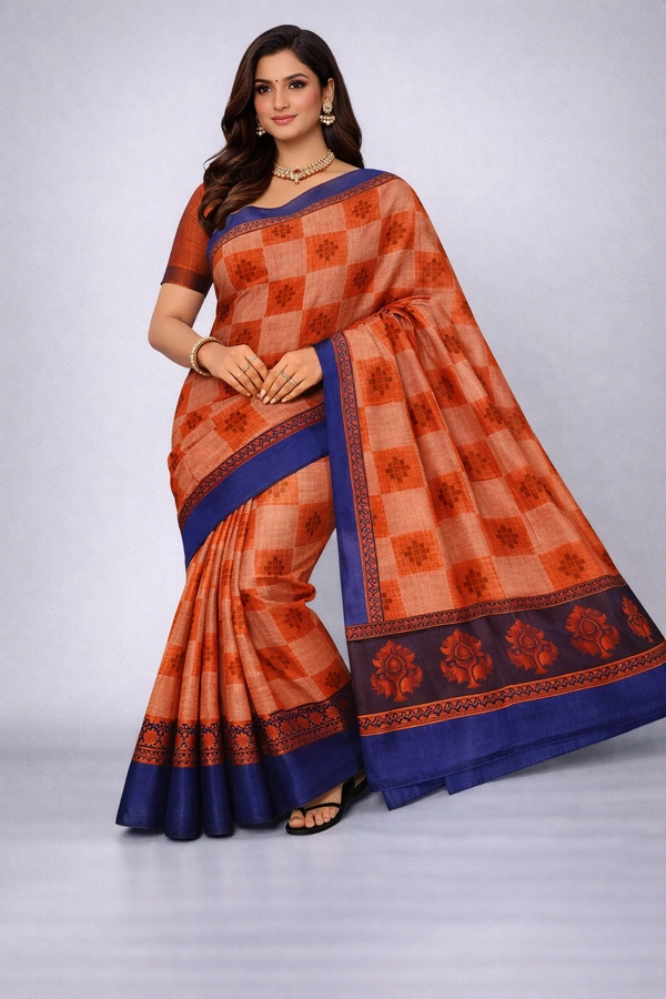 K-FAB COTTON SAREE-SKU-300001262