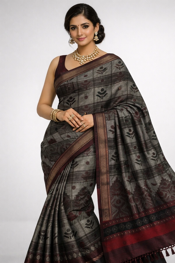 K-FAB COTTON SAREE-SKU-300001272