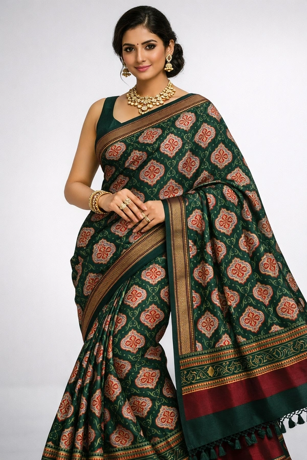 K-FAB COTTON SAREE-SKU-300001273