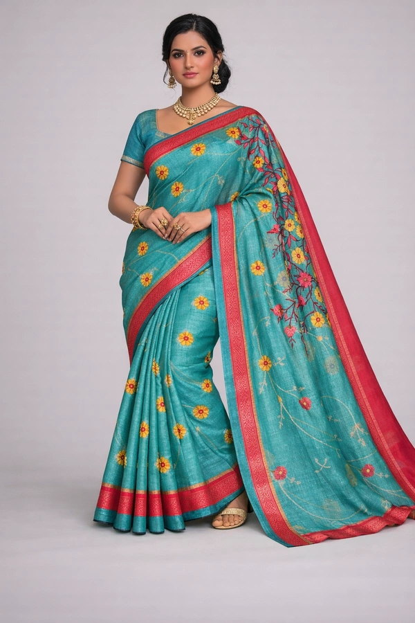 K-FAB COTTON SAREE-SKU-300001277