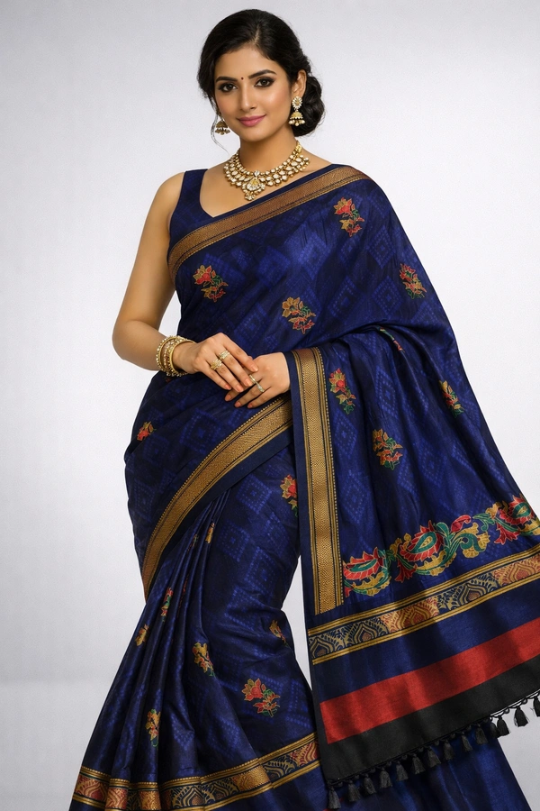 K-FAB COTTON SAREE-SKU-300001279