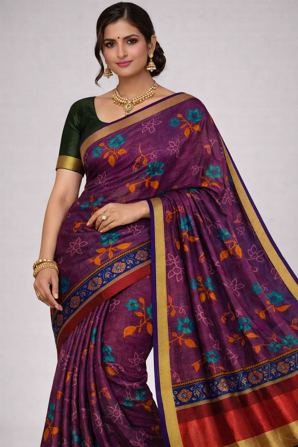 COTTON SAREE-SKU-300001299
