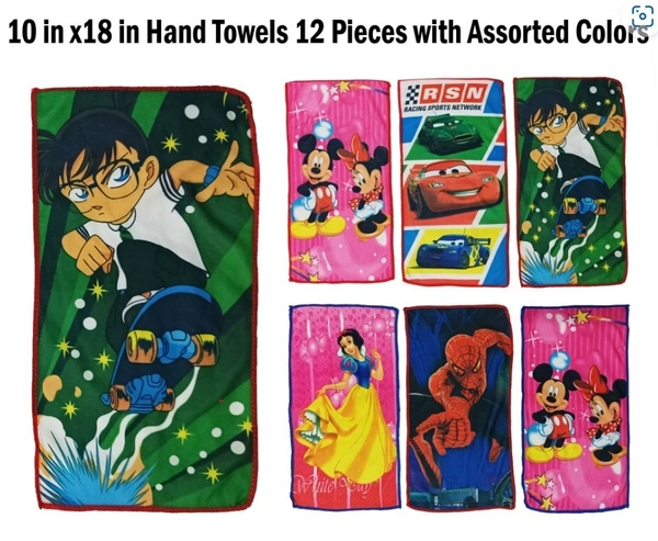 10 in x 18 in Hand Towels 24 Pieces with Assorted Colors - 10*18 cm, 24