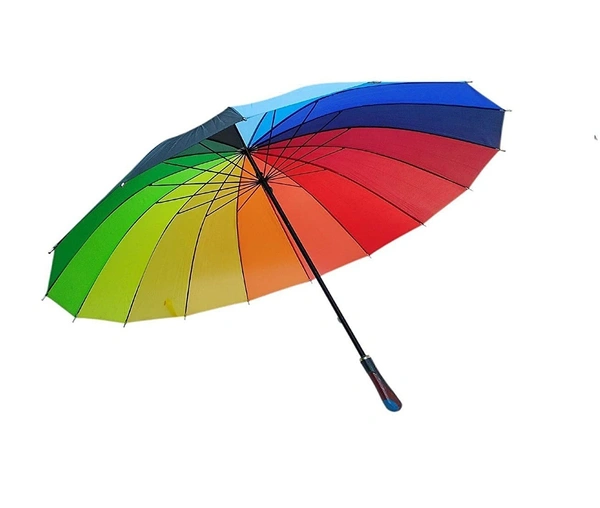 SINGLE FOLD BIG SIZE MANUAL OPEN RAINBOW  UMBRELLA PLAIN AND SOLID   SIZE -75CM  - FREE, 6