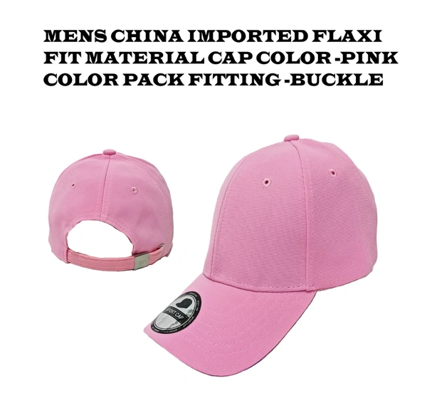 Mens China Imported Flaxi Fit Material Cap Pink Color-Steel Buckle  Fitting - 12