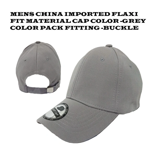 Mens China Imported Flaxi Fit Material Cap Grey Color-Steel Buckle  Fitting - 12