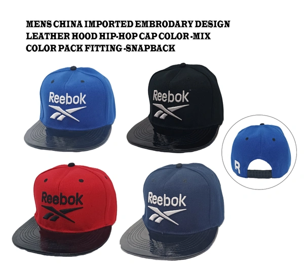 Mens China Imported Embrodary Design Leather Hood Reebok Logo Hip-Hop Cap Mix Color -Snapback Fitting - 12