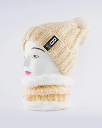 GIRLS& LADIES WOOLEN WITH NECK WARMER & CAP WITH INSIDE FURR COLOR - MULTI PRINTS & COLORS PACK ONLY - free, 6