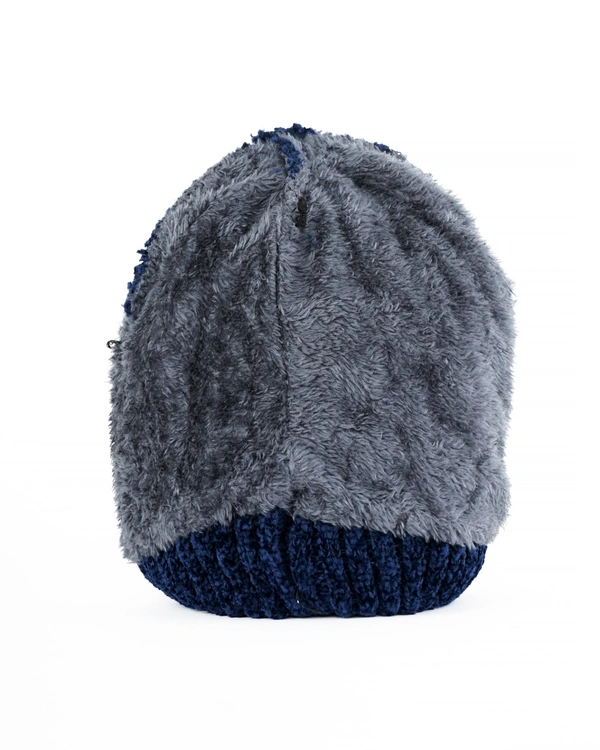SOFT VELVET MEN HALF BEANIE CAP WITH INSIDE FURR MIX COLOR PACK ONLY  - free, 6