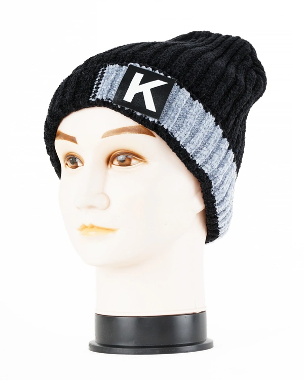 SOFT VELVET MEN HALF BEANIE CAP WITH INSIDE FURR MIX COLOR PACK ONLY  - free, 6