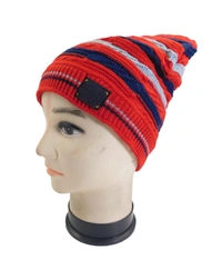 Woolen Half beanie cap with inside furr Mix color pack only - free, 6