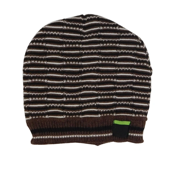 Woolen Half beanie cap with inside furr Mix color pack only - free, 6