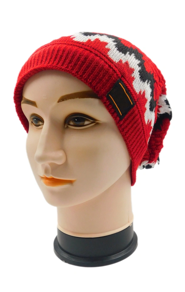 FASHNO LONG BEANIE CAP WITH INSIDE WOOL FURR MIX COLOR, - free, 6