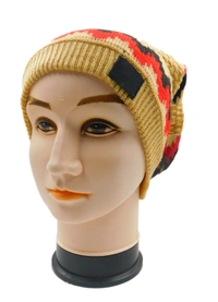 FASHNO LONG BEANIE CAP WITH INSIDE WOOL FURR MIX COLOR, - free, 6