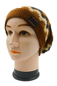 FASHNO LONG BEANIE CAP WITH INSIDE WOOL FURR MIX COLOR, - free, 6
