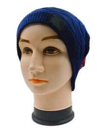 FASHNO LONG BEANIE CAP WITH INSIDE WOOL FURR MIX COLOR, - free, 6