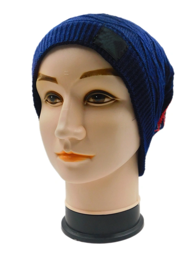 FASHNO LONG BEANIE CAP WITH INSIDE WOOL FURR MIX COLOR, - free, 6