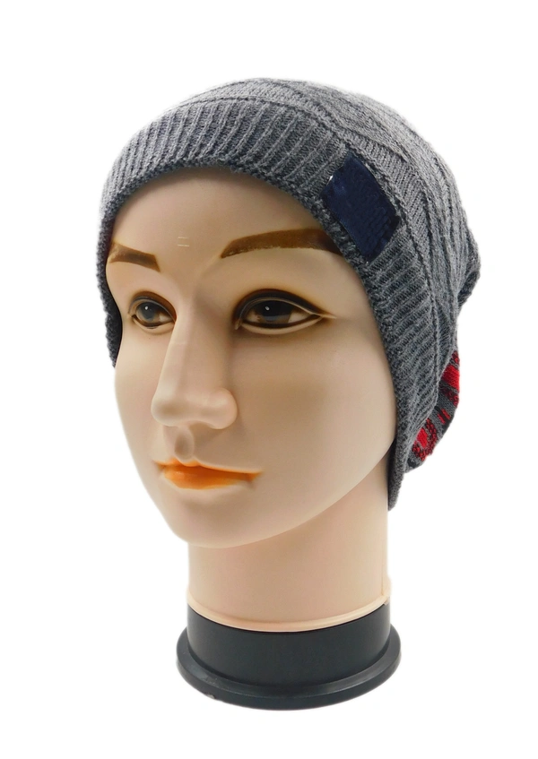 FASHNO LONG BEANIE CAP WITH INSIDE WOOL FURR MIX COLOR, - free, 6