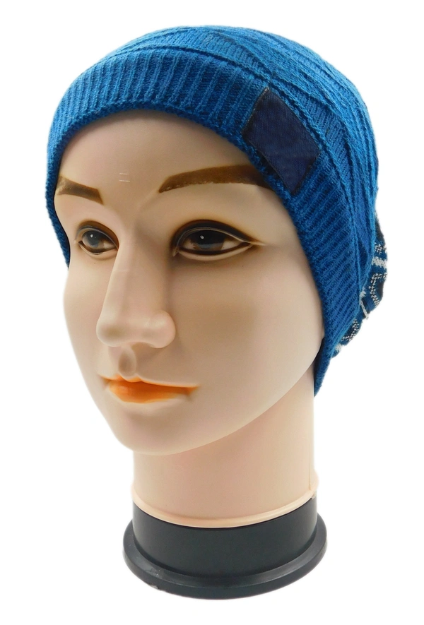 FASHNO LONG BEANIE CAP WITH INSIDE WOOL FURR MIX COLOR, - free, 6