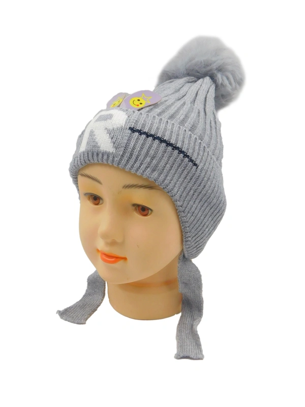 KIDS CHINA IMPORTED WOOLEN CAP WITH INSIDE FURR & DORI COLOR - MULTI COLOR N MULTI PRINT DESIGN PREMIUM QUALTY WOOLEN CAP - free, 6