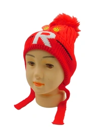 KIDS CHINA IMPORTED WOOLEN CAP WITH INSIDE FURR & DORI COLOR - MULTI COLOR N MULTI PRINT DESIGN PREMIUM QUALTY WOOLEN CAP - free, 6