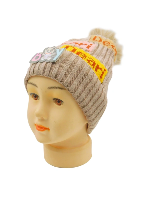 KIDS CHINA IMPORTED WOOLEN CAP WITH INSIDE FUR - MULTI COLOR N MULTI PRINT DESIGN PREMIUM QUALTY WOOLEN CAP - free, 6