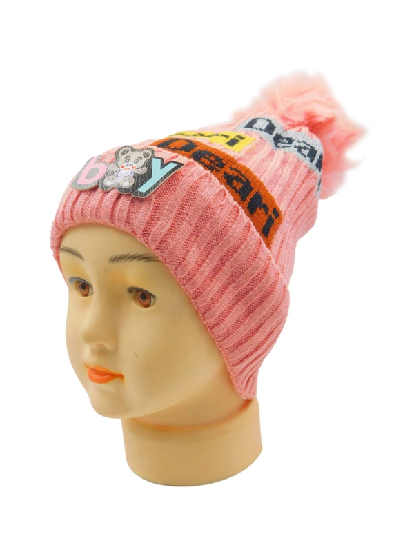 KIDS CHINA IMPORTED WOOLEN CAP WITH INSIDE FUR - MULTI COLOR N MULTI PRINT DESIGN PREMIUM QUALTY WOOLEN CAP - free, 6