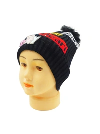 KIDS CHINA IMPORTED WOOLEN CAP WITH INSIDE FUR - MULTI COLOR N MULTI PRINT DESIGN PREMIUM QUALTY WOOLEN CAP - free, 6