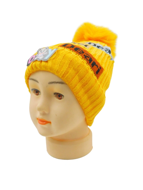 KIDS CHINA IMPORTED WOOLEN CAP WITH INSIDE FUR - MULTI COLOR N MULTI PRINT DESIGN PREMIUM QUALTY WOOLEN CAP - free, 6