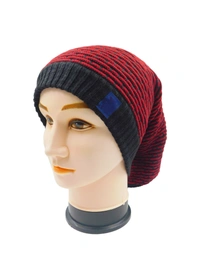 MEN LONG BEANIE CAP WITH INSIDE WOOL FURR MIX COLOR, - free, 6