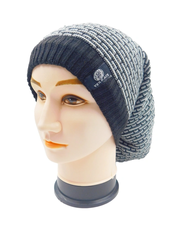MEN LONG BEANIE CAP WITH INSIDE WOOL FURR MIX COLOR, - free, 6