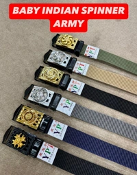 KIDS INDIAN NYLON MULTI COLOR SPINNER ARMY BUCKLE BELT SIZE-36 INC LENGTH 30MM WIDTH  - FREE SIEZE, 12