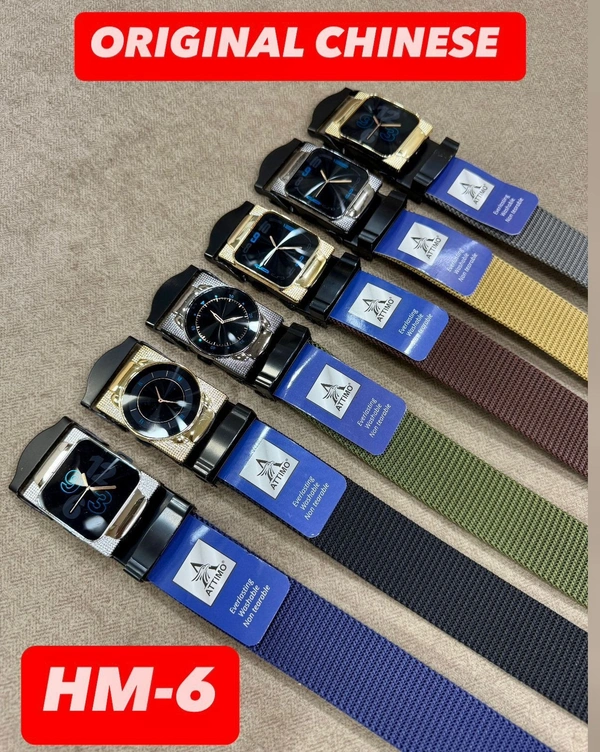 MEN'S CHINA IMPORTED NYLONE MULTI COLOR MIX DESIGN AUTO BUCKLE BELT PATTI OVER SIZE WIDTH -40MM - FREE SIZE, 12