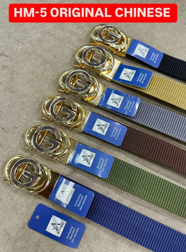 MEN'S CHINA IMPORTET NYLONE MULTI COLOR MIX DESIGN AUTO BUCKLE BELT PATTI OVER SIZE WIDTH 40MM - FREE SIZE, 12