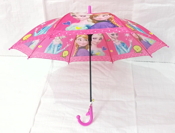 SINGLE FOLD POLYSTER MIX COLOR  CARTOON PRINTED KIDS  UMBRELLA SIZE - 19 INCHES - FREE, 6