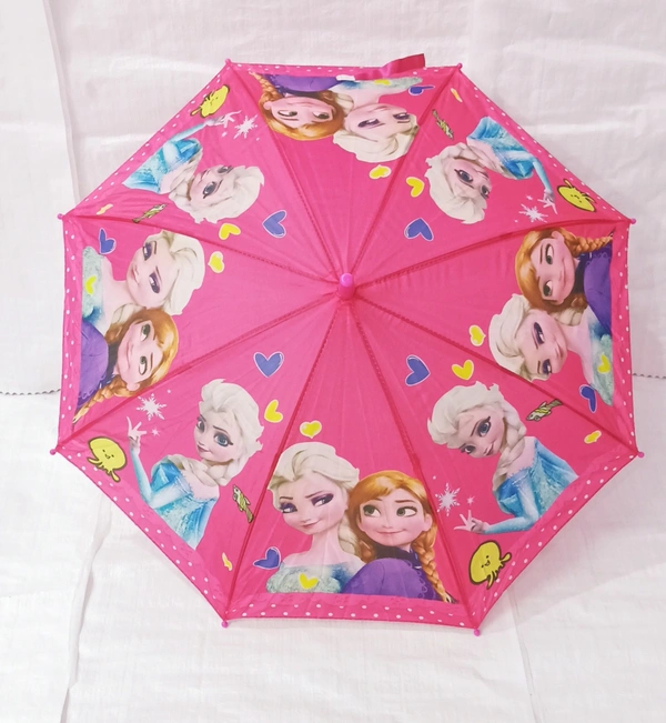SINGLE FOLD POLYSTER MIX COLOR  CARTOON PRINTED KIDS  UMBRELLA SIZE - 19 INCHES - FREE, 6