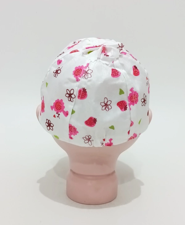 KIDS PRINTED COTTON CAP COLOR  MIX COLOR AND MULTI PRINT DESIGN  - FREE, 12