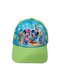 KIDS COTTON CARTOON PRINTED  CAP WITH VELCRO ADJUSTABLE AND ASSORTED COLOR - FREE, 12