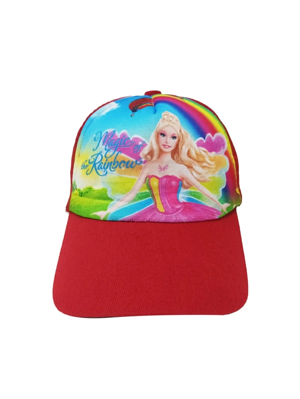 KIDS COTTON CARTOON PRINTED  CAP WITH VELCRO ADJUSTABLE AND ASSORTED COLOR - FREE, 12