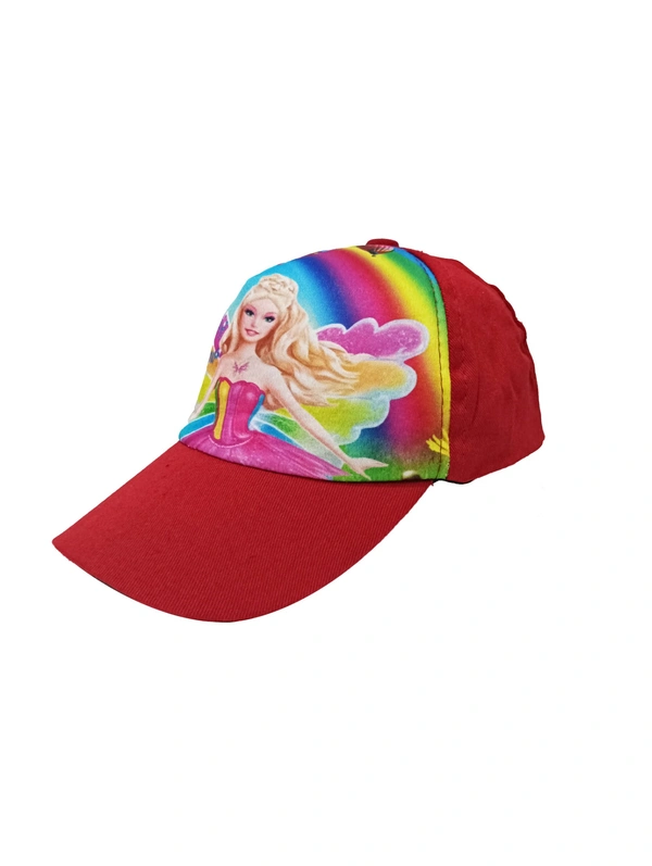 KIDS COTTON CARTOON PRINTED  CAP WITH VELCRO ADJUSTABLE AND ASSORTED COLOR - FREE, 12