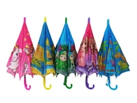 POLYSTER MULTI CARTOON PRINTED MIX COLOR   KIDS UMBRELLA SIZE 19 INCHES  - FREE, 6
